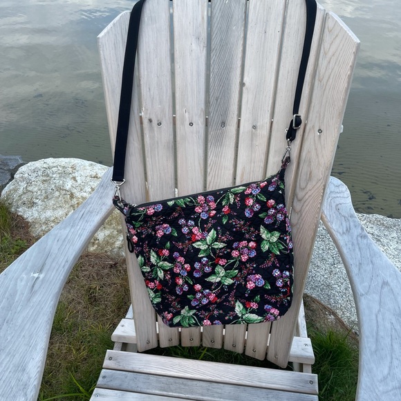 Vera Bradley Handbags - Vera Bradley black tote bag with berry motif